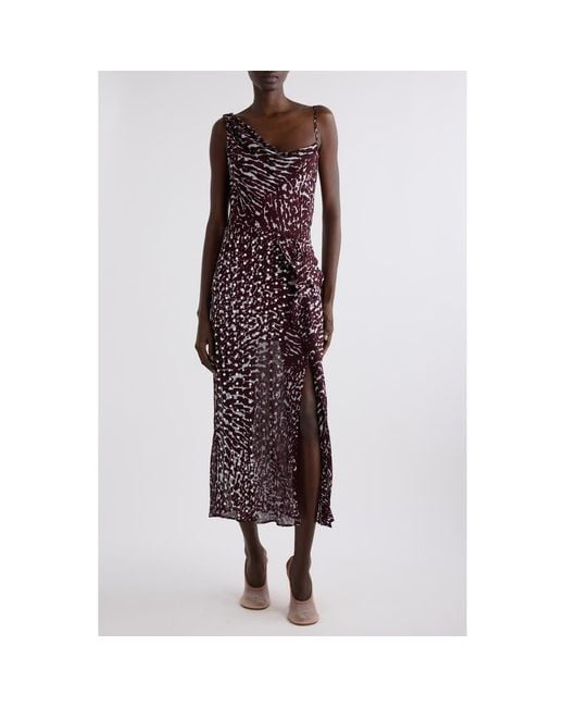 Dries Van Noten Deyon Mixed Print Midi Dress in Purple | Lyst