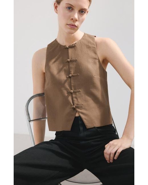 Mango Brown Toggle Closure Vest