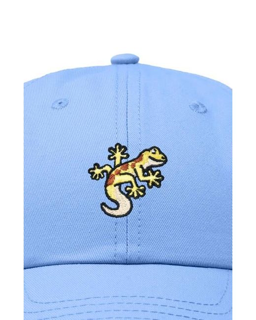 Alix Blue Gecko Embroidered Casual Cap for men