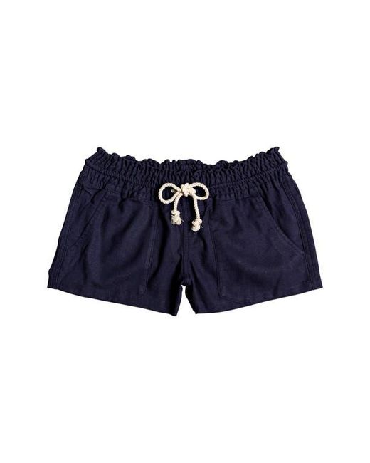 Roxy Blue Oceanside Cotton Drawstring Shorts