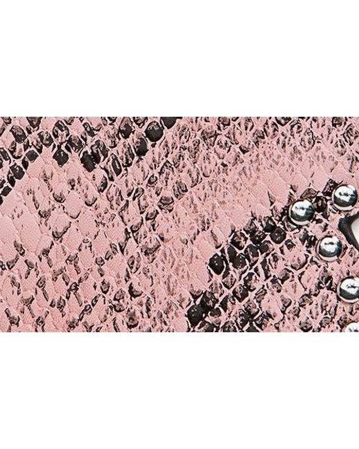 Sandy Liang Pink Lunar New Yeak Snakeskin Print Key Ring