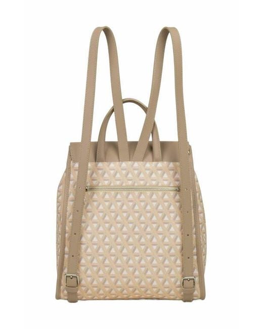 Lancaster Natural Backpack With Flap And Snap Closure Ikon