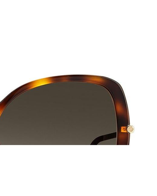 Carolina Herrera Brown 55mm Gradient Square Sunglasses