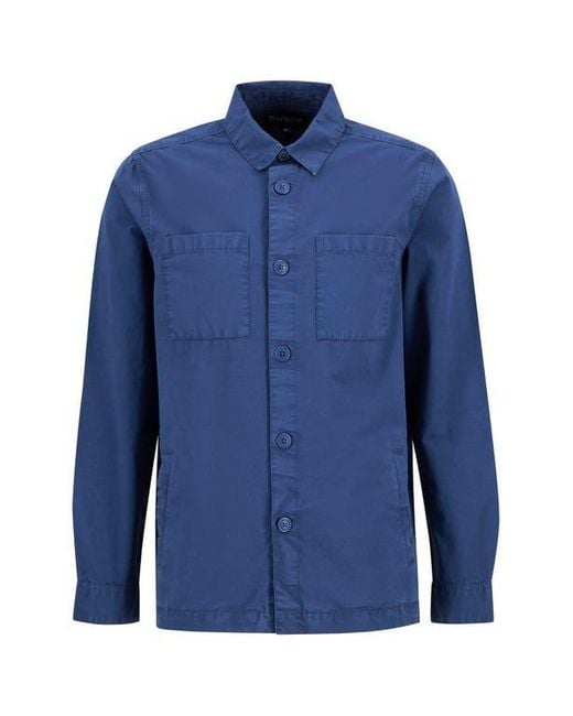 Barbour Blue Rickfell Cotton Ripstop Button-Up Overshirt for men