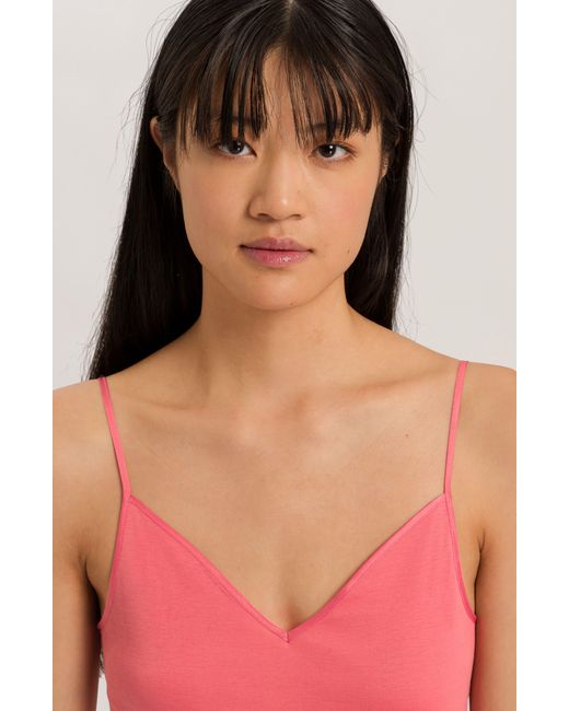 Hanro Pink Seamless V-neck Cotton Camisole