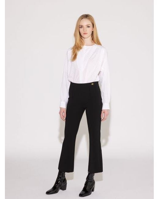 Callas Milano Black Lola High Density Crepe Stretch Cropped Flare Trouser