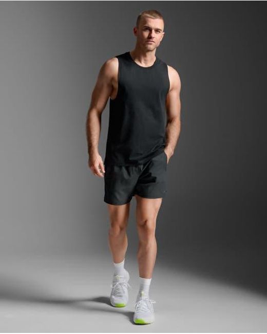 2xu Black Motion Cotton Flex Tank for men