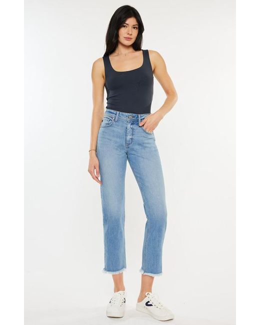 Kancan Blue Nancy Essentials High Rise Slim Straight Leg Jeans