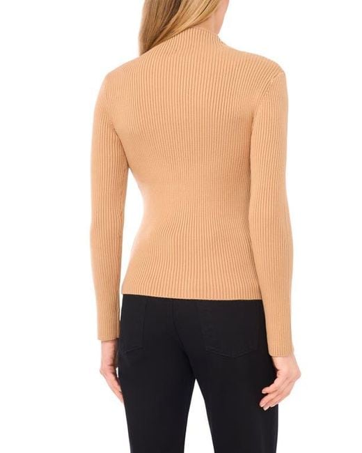 Halogen® Blue Rib Quarter Zip Sweater