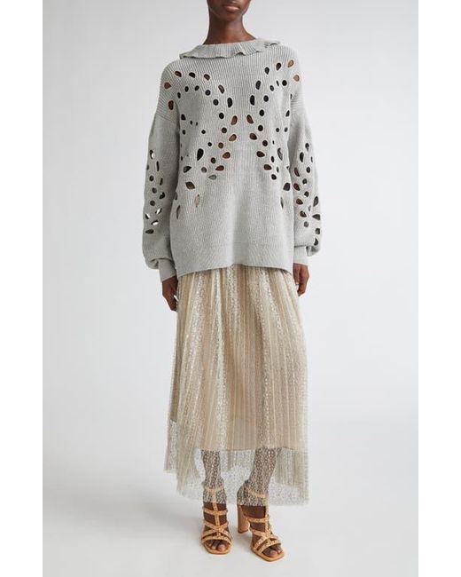 Ulla Johnson Gray Francia Cutout Sweater