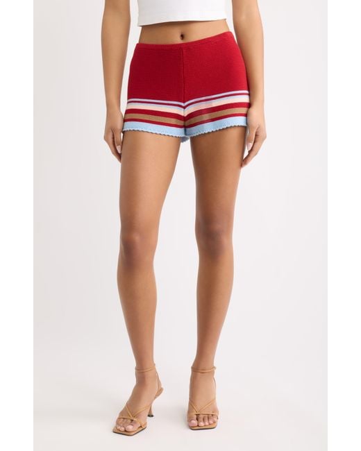 Solid & Striped Red The Cleo Knit Shorts