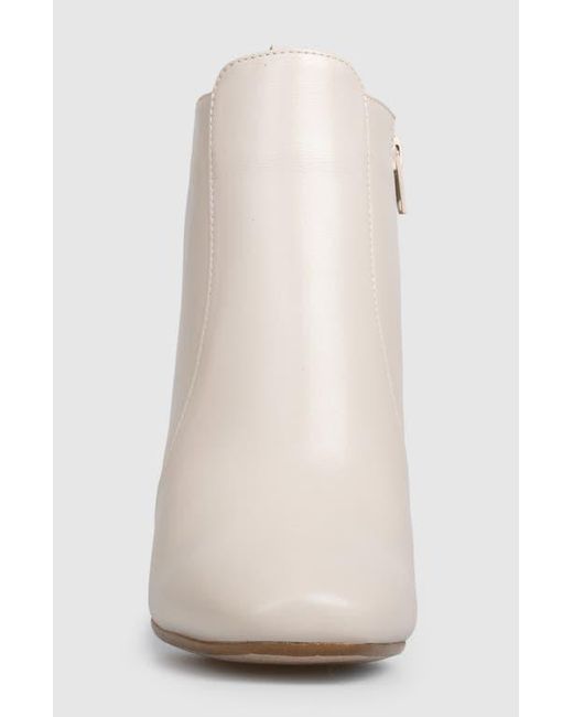 Manuela Natural Samantha Block Heel Side Up Bootie
