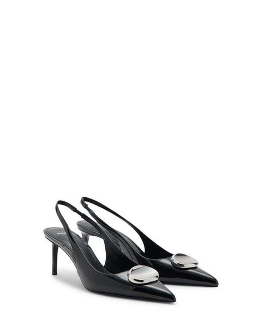Mango Black Pointed Toe Slingback Pump