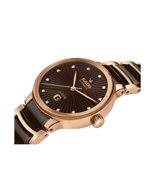 Rado Brown Centrix Automatic Diamond Bracelet Watch, 30.5Mm for men