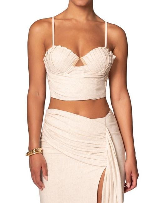 JLUXLABEL White Arielle Corset Crop Top