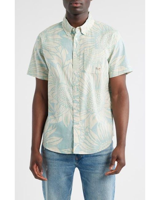 Dark Seas Blue Merle Button-Down Shirt for men