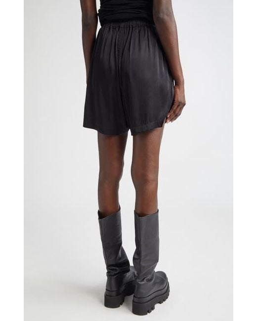 【送料&関税込】Rick Owens Hollywood Boxers In Silk Black Hollywood Boxer Swim Shorts by Rick Owens on Sale