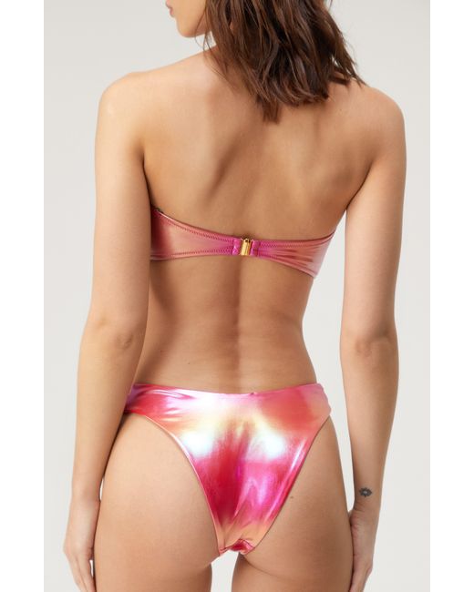 Nasty Gal Pink Metallic Ombré Bandeau Two-piece Swimsuit