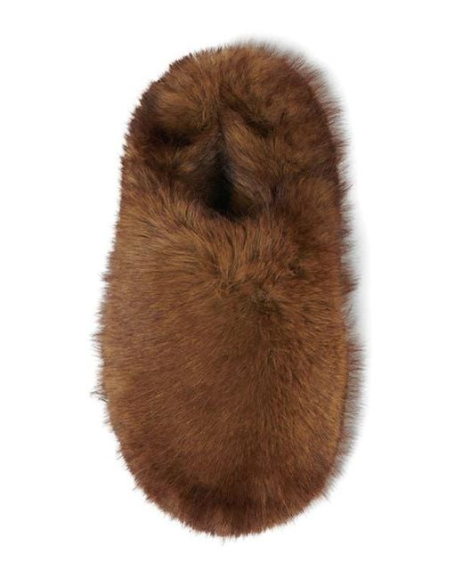 Apparis Brown Misha Faux Fur Mule Slipper