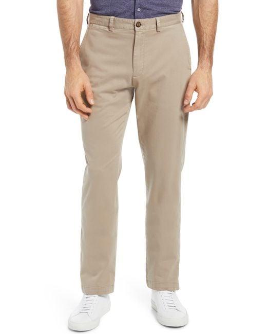 Johnston & Murphy Natural Flat Front Chinos for men