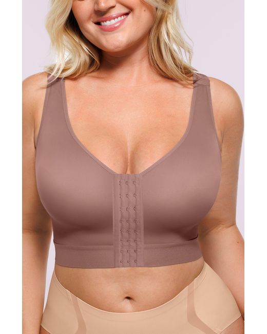 Shapellx Gray Airslim Unlined Wireless Back Support Bra