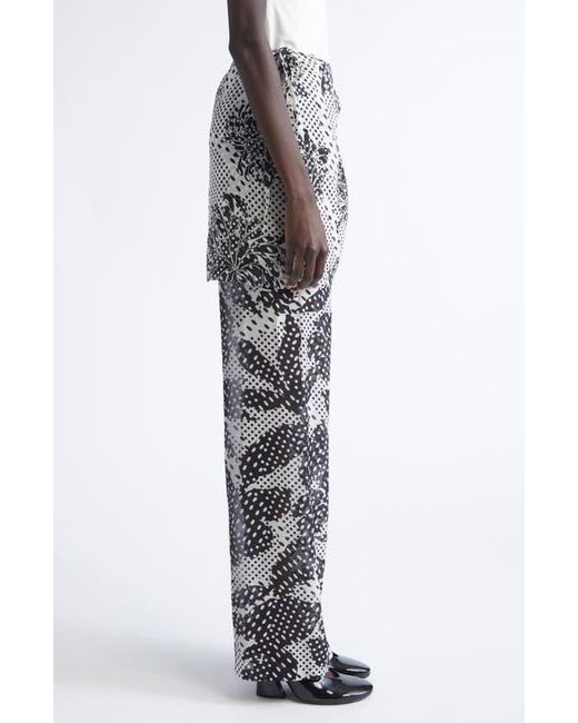 Dries Van Noten Gray Pritty Polka Dot Silk Skirt Pants