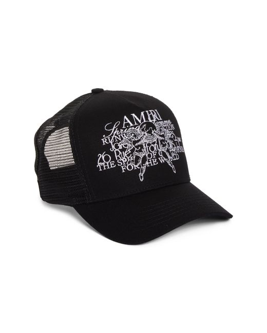 Amiri Black Cherub Trucker Hat for men