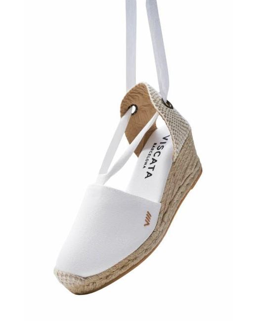 VISCATA White Escala Canvas Espadrille Wedges