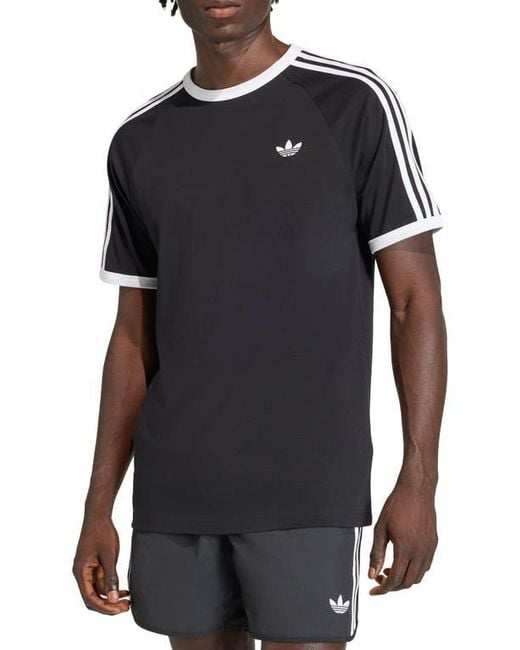Adidas Black 3-Stripes Cotton T-Shirt for men