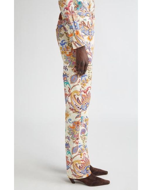 Etro Multicolor Paisley Straight Leg Pants