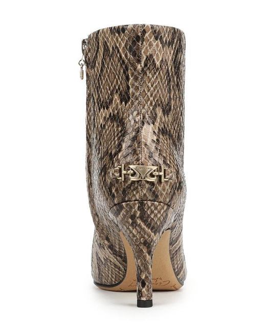 Circus by Sam Edelman Brown Laura Snakeskin Embossed Snip Toe Bootie