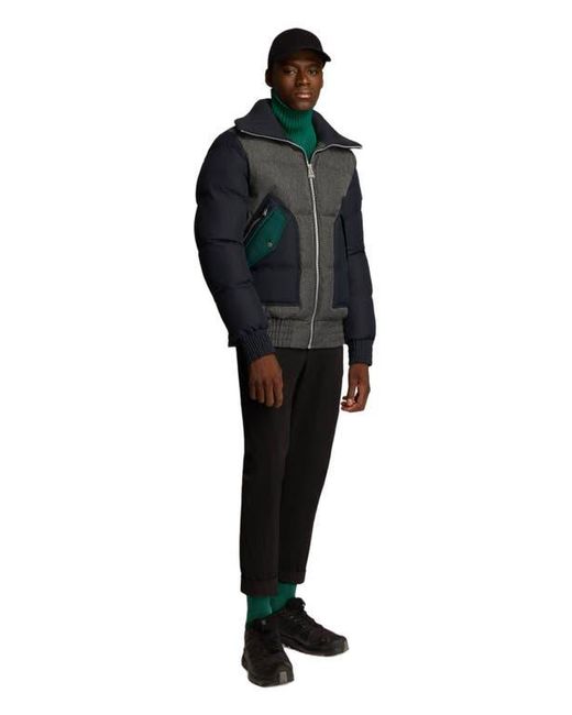 Alpenhaus Black Sebonack Quilted Denim-Look Bomber Jacket With Fold-Over Ribbed Collar for men