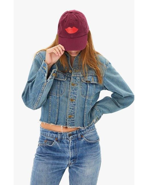 Clare V. Red Lips Graphic Baseball Cap