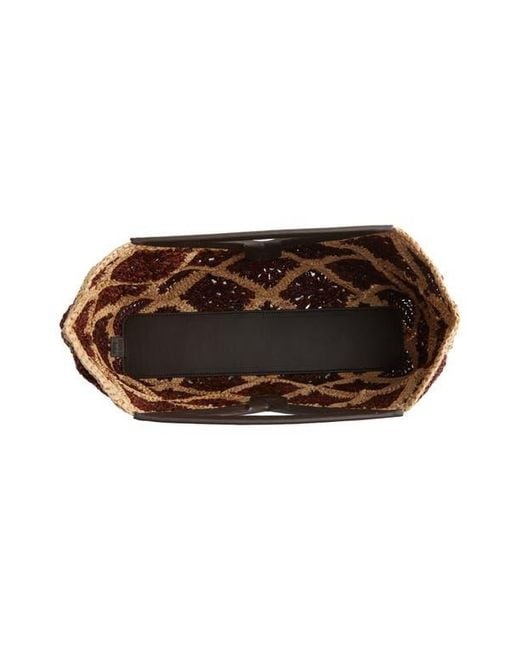 Veronica Beard Brown Vesper Raffia Handbag