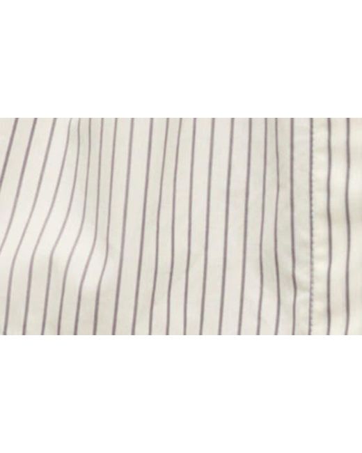 Staud White Lorenza Stripe Stretch Cotton Mini Shirtdress