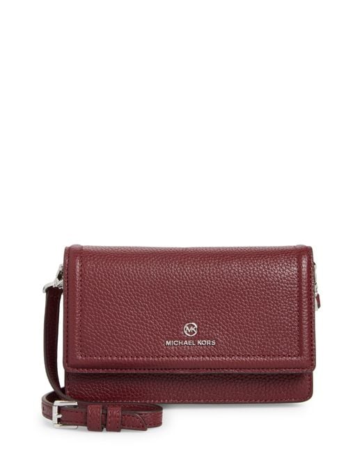 MICHAEL Michael Kors Leather Crossbody Wallet in Purple Lyst