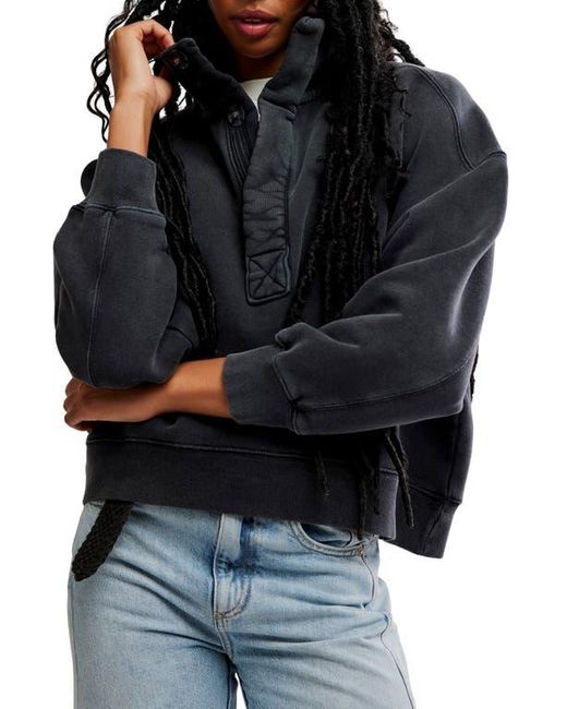 Free People Black Timeless Cotton Blend Pullover