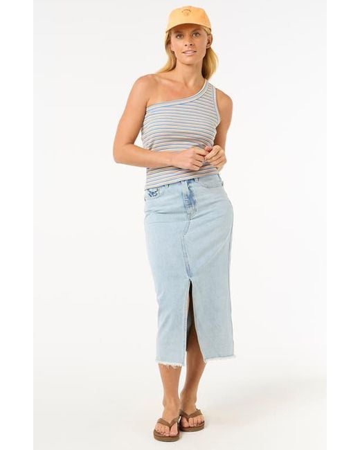 Rip Curl Blue Las Dalias One Shoulder Tank