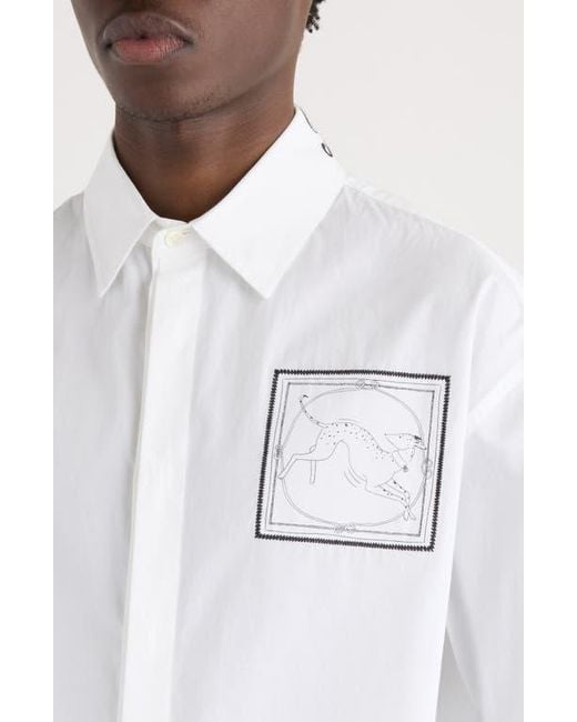Jacquemus White La Chemise Simon Dog Patch Button-Up Shirt for men
