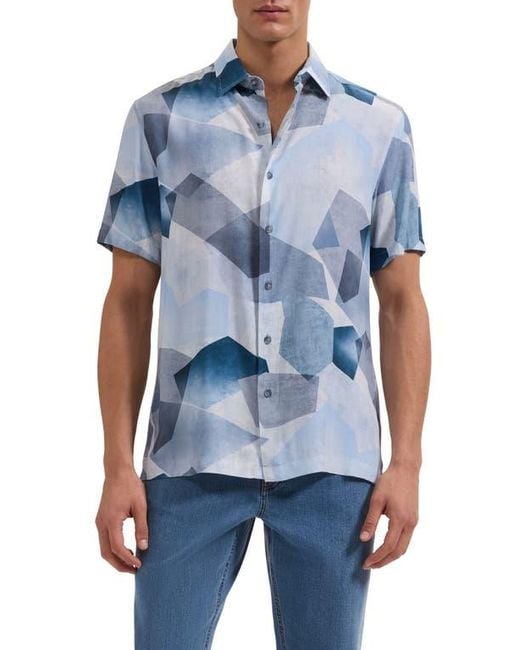 bugatchi shaped fit dress shirt Bugatchi Size Large Light Blue Shaped Fit Dress Shirt Embroidered