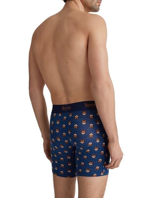 Tommy John Blue Second Skin 6-Inch Boxer Briefs for men