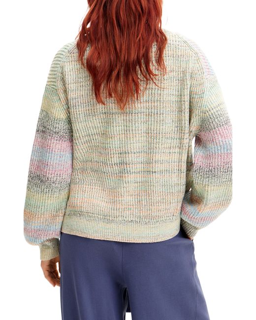 Desigual White Peter Stripe Cardigan Sweater