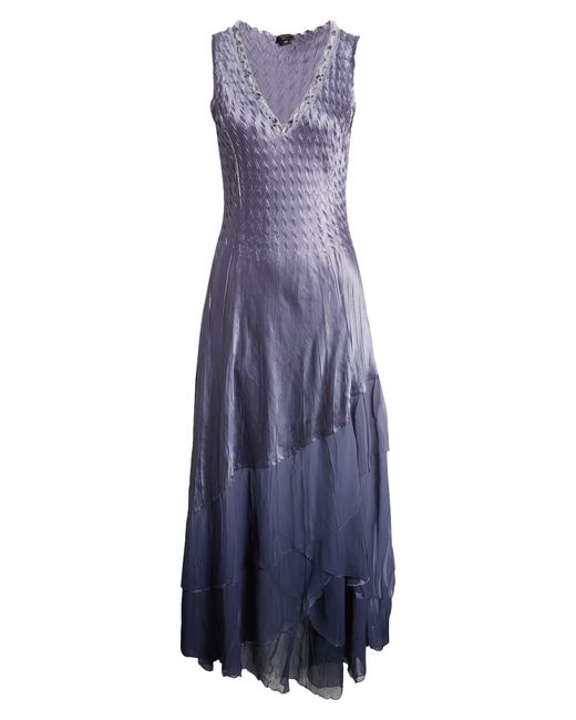Komarov Blue Tiered Maxi Dress
