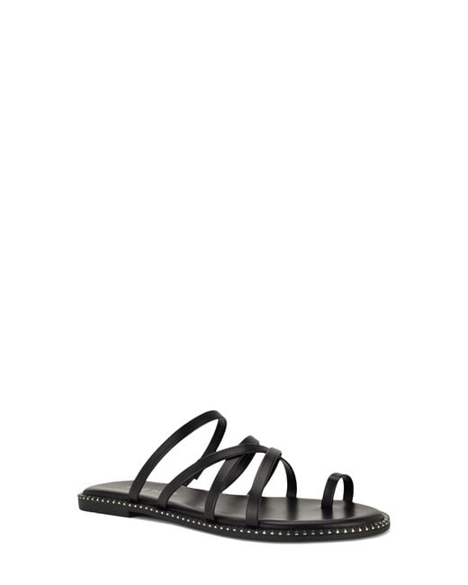 Nine West Black Digen Toe Loop Sandal