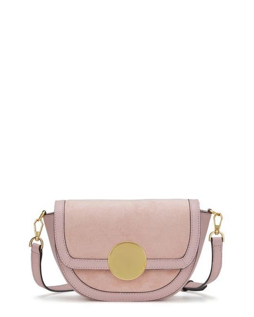 orYANY Pink Lottie Suede Crossbody Saddle Bag