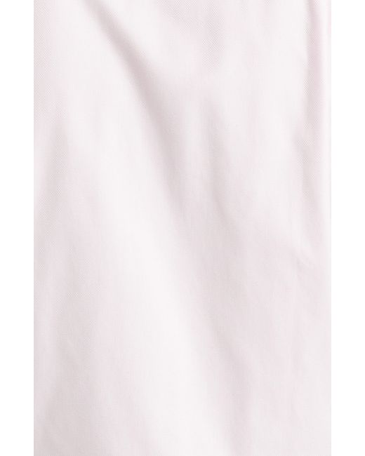 David Donahue White Trim Fit Royal Oxford Dress Shirt for men