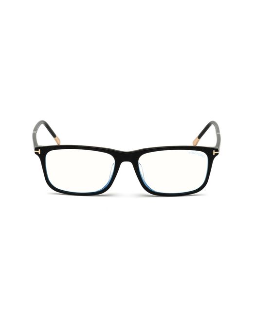 Tom Ford Brown 57Mm Rectangular Light Blocking Optical Glasses for men