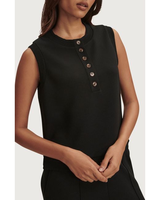 Varley Black Marla Button Placket Tank