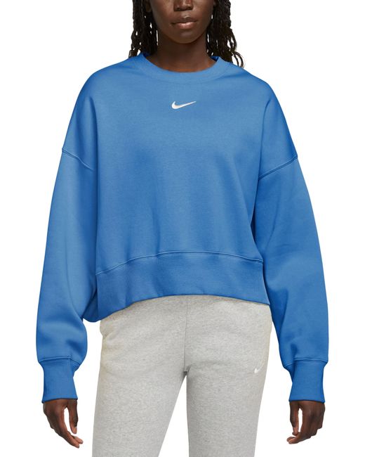 Nike Blue Phoenix Fleece Crewneck Sweatshirt