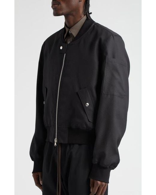 JKEEFER Black Breakdown Wool & Silk Bomber Jacket for men
